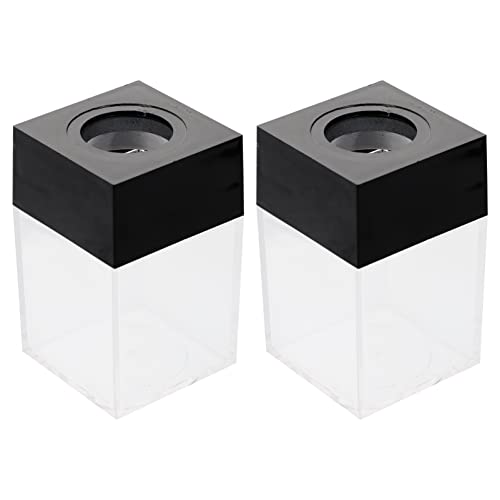 Uonlytech 2pcs Paper Clip Dispensers Student Home School Stationery Binders Clip Holders Plastic Magnet Material