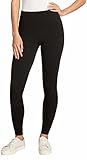 Max & Mia Womens High Waist French Terry Legging (Black, Large)