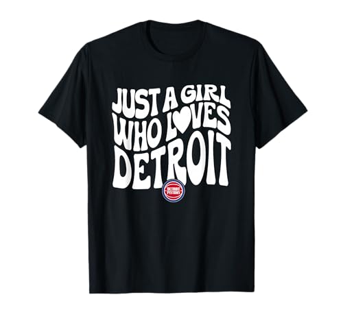 NBA Just A Girl Who Loves Detroit Wavy Pistons Logo T-Shirt
