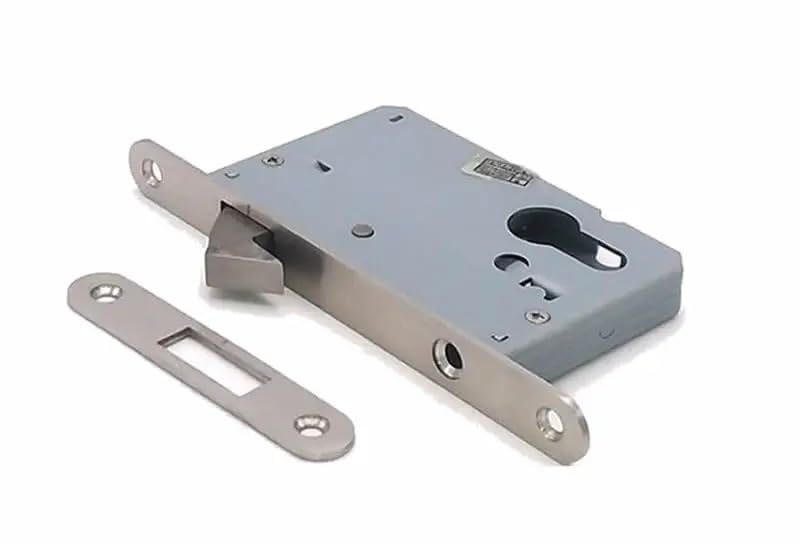 Cerradura de Embutir,Picaporte Cerradura de acero inoxidable con un solo gancho y panel ovalado 50 mm, invisible for puertas corredizas. Accesorios cerraduras(Lock body)