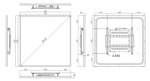Image of 44.9 Inch (806.4x806.4mm Viewable) 1:1 Large Square LCD Display Screen for Business, Cloud /APP /USB Disk