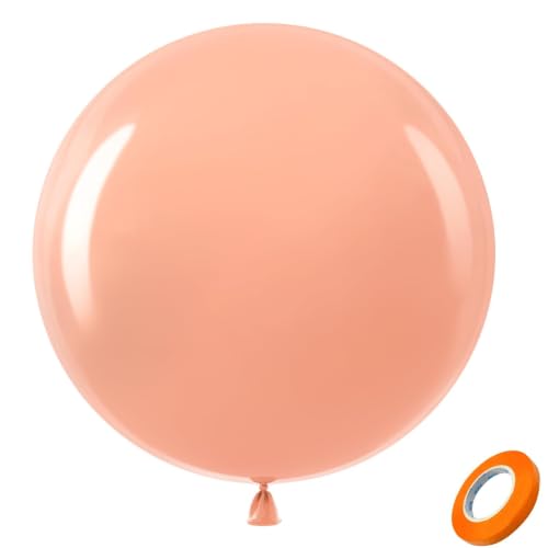 Bezente Pastel Orange Giant Latex Round Balloons 36 Inch 8 Pack