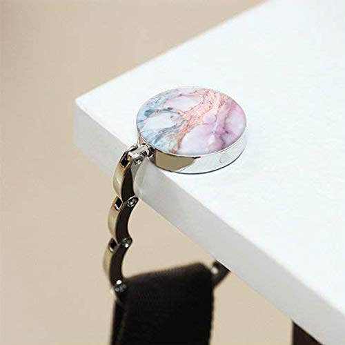 Image of Bosketo Foldable Purse Hook Womens Bag Table Hanger Collection Desk Hooks for Purse (4pack Pretty Marble Hook)