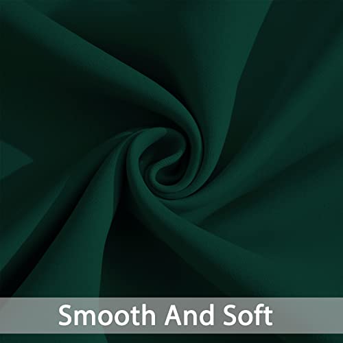 Yakamok Blackout Curtains Room Darkening Thermal Insulated Window Panels,Solid Grommet Top Drapes for Bedroom/Living Room(62Wx63L, Dark Green, 2 Panels)