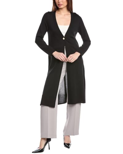 Anne Klein Women's Long Cardigan with One Button & Side SLI