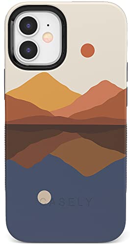 Casely Iphone 12 Mini Case | Compatible With Magsafe | Opposites Attract | Day & Night Colorblock Mountain Case #TOP3