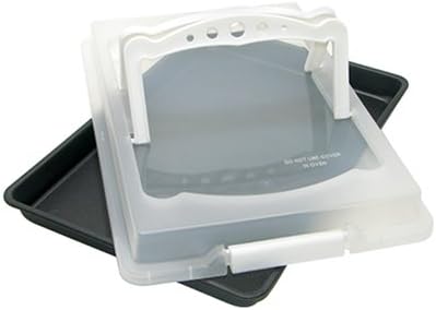 G & S Metal Products Company ProBake Non-Stick Sheet Cake Pan with Cover and Handles-Teflon Xtra Scratch Resistant, Easy to Clean and Carry on The Go, 10.5 x 2 x 15.5 inches, White