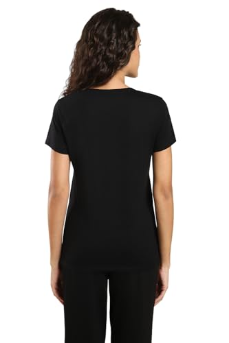 Image of Van Heusen Women Lounge V-Neck Regular Fit Casual Style T-Shirt - Cotton Spandex - Short Sleeve,Ultra Soft, Printed