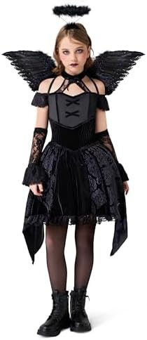 Spooktacular Creations Halloween Child Girl Black Angel Short Dre...
