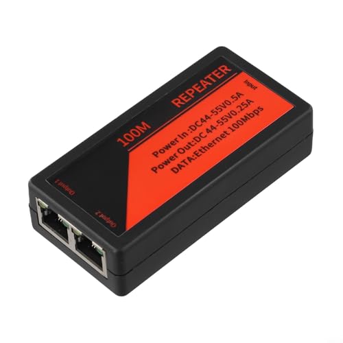 Pumixiy Mini extensor Ethernet repetidor de 2 puertos para cámaras de red de largo alcance con doble puerto y construcción al aire libre (100 m)
