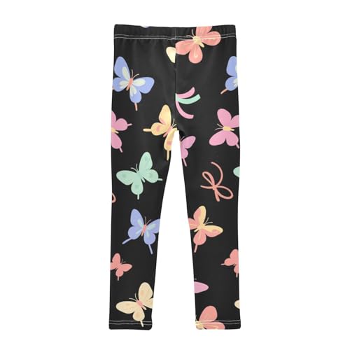 Colored Butterfly and Bow Girls Leggings Stretchy Dance Pants for Kids2