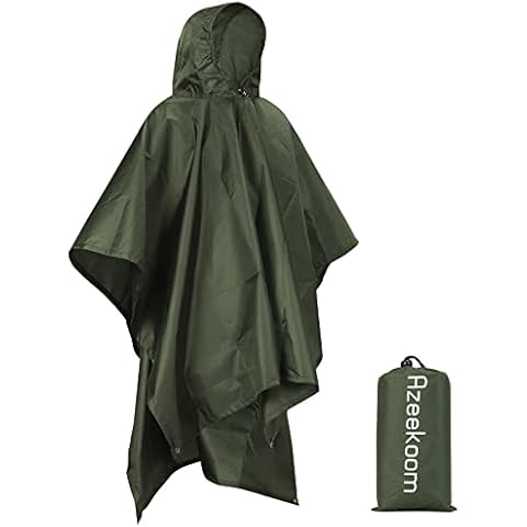 Azeekoom Poncho de Lluvia Impermeable 3 en 1 Cover