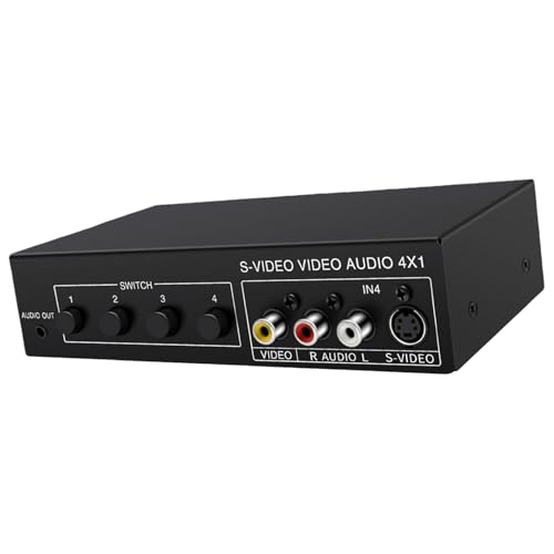 Commutateur vidéo 4x1 répartiteur sélecteur 4 en 1 boîtier métal audio 3.5mm