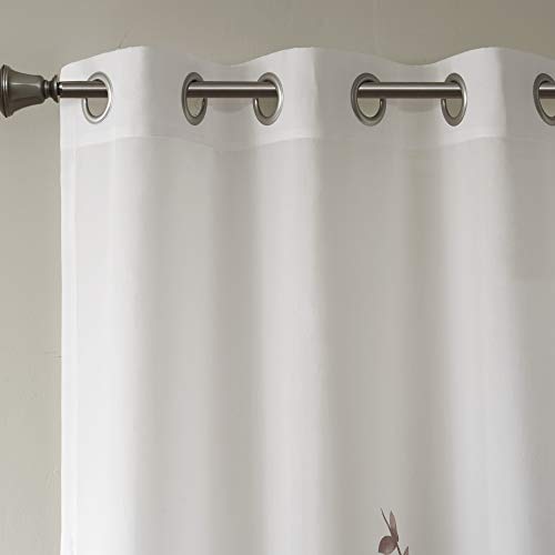 Madison Park Cecily Semi Sheer SINGLE Panel Window Curtain Burnout Botanical Print, Easy To Hang - Image 3