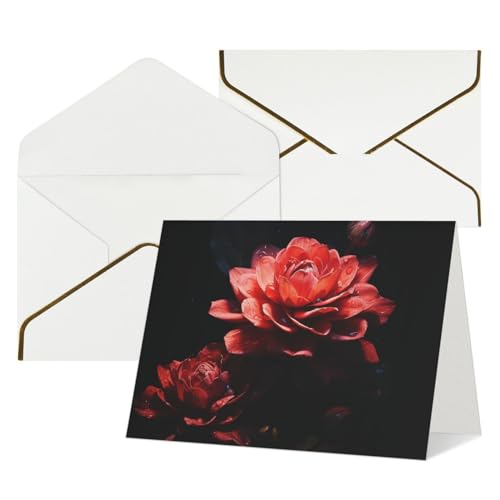 Cartes de vœux vierges Thinking of You lot de 12 cartes fleuries avec enveloppes