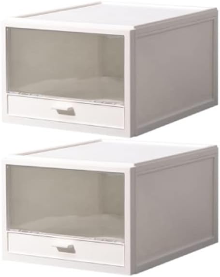 2パックの厚くなったサイドオープニング透明な靴ボックス収納ボックスシューズキャビネットハイトップヒールストレージ引き出し型オーガナイ