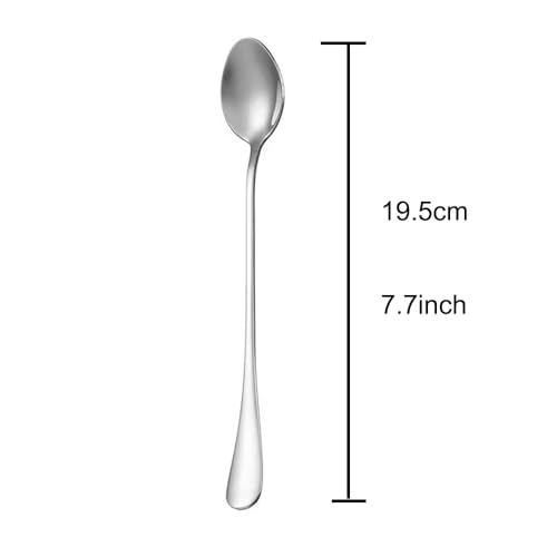 Image of Demitasse Espresso Spoons, Coffee Spoon, 7.7Inches Stainless Steel Spoons for Dessert, Set of 6(silver)