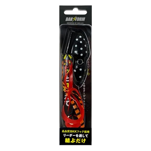 パクッと咥えて 単品 1個 タイラバ 120g ジェットブラックグロードット 保護チューブ付き ヘッド ネクタイ オフショア ジギング ルアー BAKSTORM バクスト 釣り 釣具 つり具