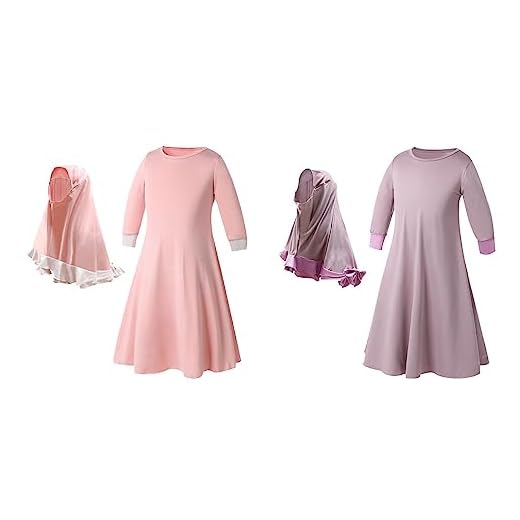 Roupão infantil infantil menina Ramadã Muçulmano Abaya Dubai Robe Roupa Tradicional Vestido Bebê Menina (Roxo + Rosa-1, 3-4 anos)