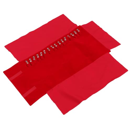 ifundom Estuche Enrollable para Joyas de Viaje Tela de Terciopelo Roja Organizador Portátil Plegable para Collares y Pulseras Bolsa Compacta Antiarañazos para Almacenamiento Seguro