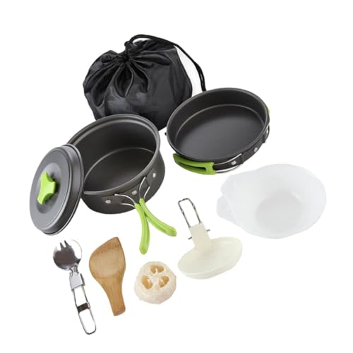 VICASKY Camping Cookware Set 1 Set Picnic Cooking Bowl and Utensil Kit Lightweight Aluminum Oxide Outdoor Cooking Gear for Camping Hiking and Picnic