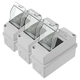 Ipetboom 3 Stück Ip65 Wetterfester 2 Wege Kleiner Leistungsschalterkasten mit Transparentem ABS Deckel Elektrischer Außenverteiler für Landmaschinen und Ladeinfrastruktur