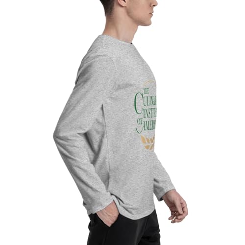 Culinary Institute of America Logo Men's Casual Round Neck Sweatshirt Long Sleeve T-Shirt3