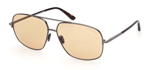 Tom Ford Sunglasses FT 1096 Tex 08E Shiny Gunmetal, Havana, t Logo/Photochro