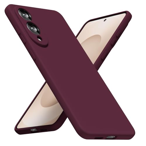 LoeoeL for Samsung Galaxy S25 Edge Phone Case Silicone Minimalist Ultra Thin Soft Rubber Gel Solid Color Matte TPU Cute Case for Women Men Girly Aesthetic Design & Camera Cover Burgundy Maroon