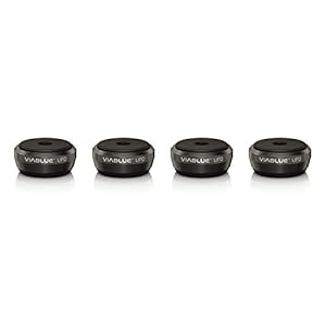 VIABLUE UFO Absorber * Ø 3,5 cm * Shock-, resonantie,- trillingsdemper voor luidsprekers, subwoofer en vibrerende apparaten * zwart * set 4 stuks