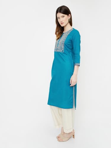 Image of Max Women's Cotton Blend Regular Fit Casual Kurta