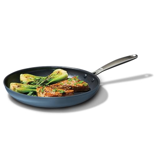 OXO Enhanced 12” Nonstick Frying Pan Skillet, Ceramic PFAS-Free Cookware, Durable Hard Anodized,...