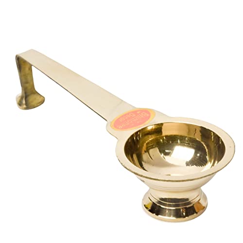 Bhimonee Decor Pure Brass Ledle Aarti | Traditional Deep, Deepak, Diya for Pooja, Aarti, and Religious Rituals | Ideal for Home Temple and Spiritual Decor | 2.6 Inches, 130gm