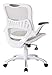 Office Star Mesh Back & Seat, 2-to-1 Synchro & Lumbar Support Managers Chair, White