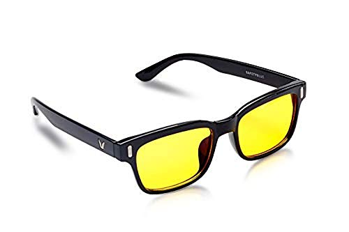 SafetyBlue Screen Savior Blue Light Blocking Glasses - Computer & Gaming Eyewear to Reduce Eye Strain / Yellow Lenses Block Damaging Light / Prevent Insomnia & Headaches / Eliminate Eye Strain