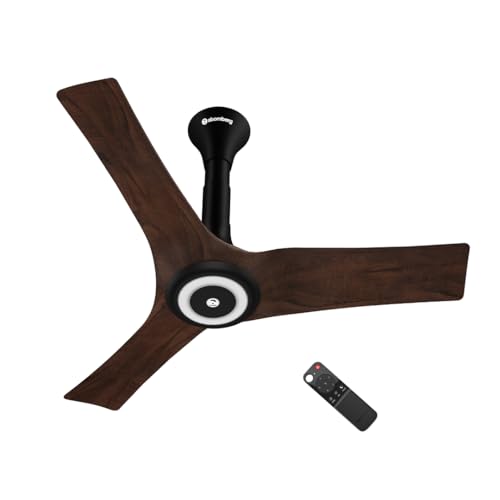 Image of atomberg Aris Starlight Smart 900mm BLDC Ceiling Fan with IoT & Remote | 5star | Best-in-class Air Delivery | Silent Operation | Award Winning Design | LED Underlight | 3 Year Warranty-Dark Teakwood