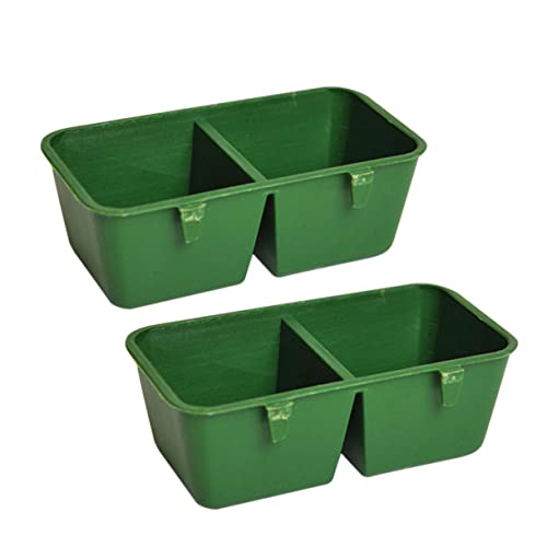 Milisten 10個 鳥のボウル 檻に入れられた フィーダ 鳥の餌箱 鳥の餌カ ペットボウル ブローダー 鳥皿 容器 鳥の餌やり 鳥のダブルボウル ペット用ダブルトラフボウル Green