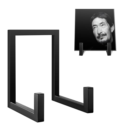 Jeoronuly Vinyl Record Holder, Now Playing Vinyl Record Stand, Black Metal Tabletop Album Storage Holder, Lp Display Stand, Minimalist Record Holder for Display Storage or Home Decorative