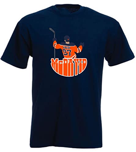 McDavid Oilers Pic Logo T-Shirt Adult Blue