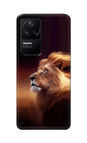 Image of PRINTFIDAA Printed Hard Back Cover Case for Mi Poco F4 5G Back Cover (Danger Lion) -112