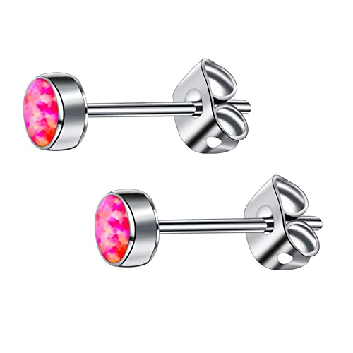 Pendientes de ópalo Artskin de piedra de nacimiento para regalar a mujeres y niñas con orejas sensibles