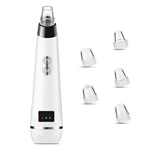 PLCARE Blackhead Remover,Electric Blackhead Removal Tool with USB Rechargeable,LED Beauty Instrument with 3 Skin Repair Lamps,Blackhead Remover Vacuum Pore with 5 Probes for All Skin Treatment