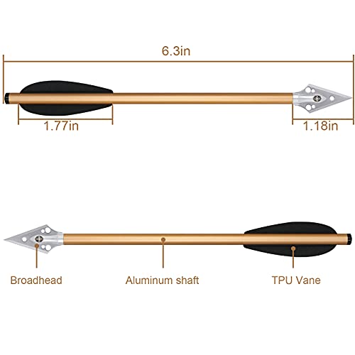 PMSM 6.3" Pistol Crossbow Bolts, Aluminium Crossbow Arrows,Mini