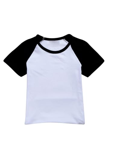 Kids Girls Boys 2-piece Tracksuit Short-sleeve T-shirt With Bowknot Elastic Waist Shorts Activewear Black 5-6 Years2