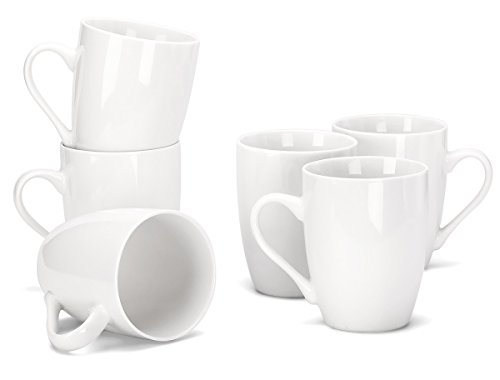 Set de 6 tazas de porcelana blanca de 11 onzas miniatura 1