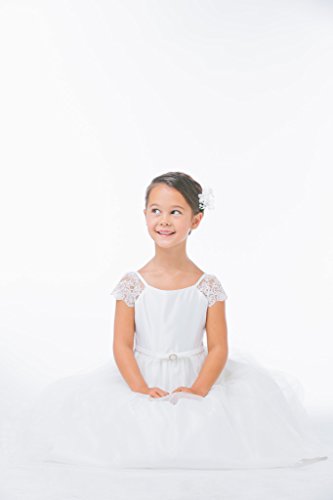 Sweet Kids Lace Sleeve with Tulle Vintage Flower Girl Dress4