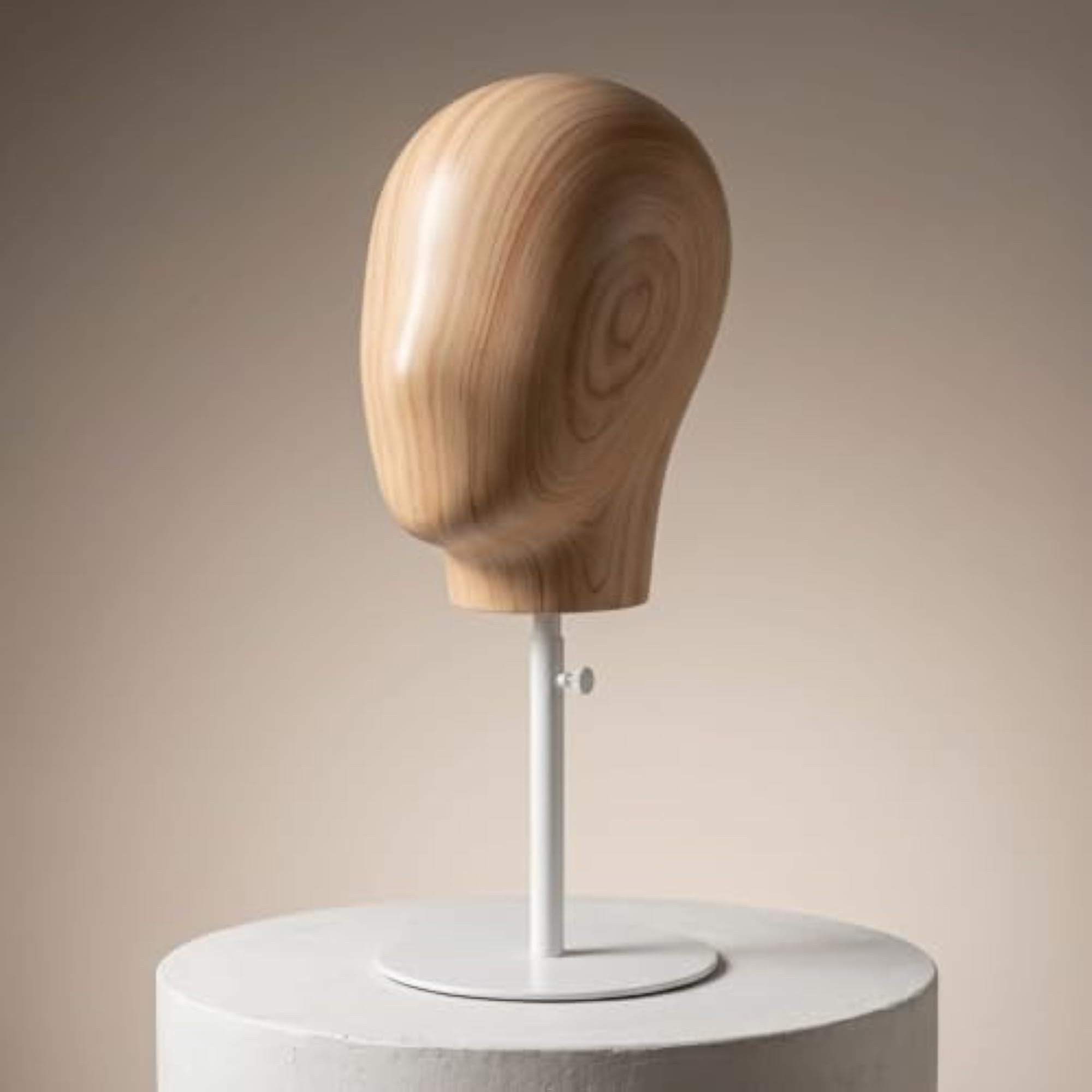 Adjustable-Height Hairpiece Head with Stand, Silver