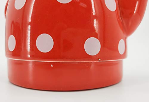 Hervidor eléctrico cerámico rojo con lunares blancos 1L 110V miniatura 6