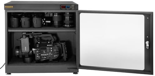 RUGGARD EDC-80LC dry cabinet with camera gear inside and door open
