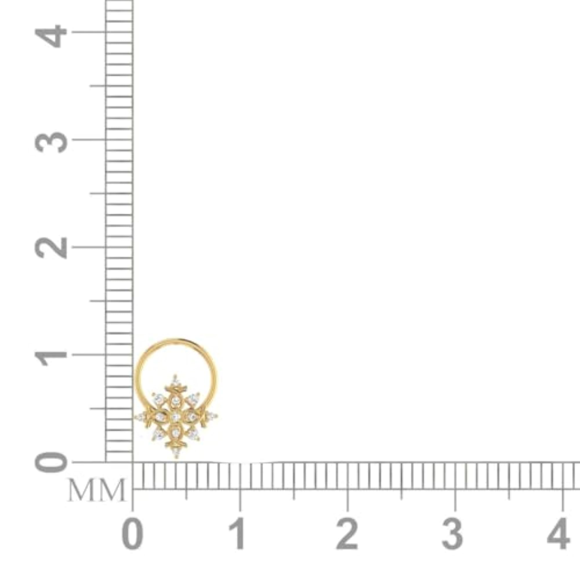 Women's 14Kt Yellow Gold Stud Nosering, Chic Design